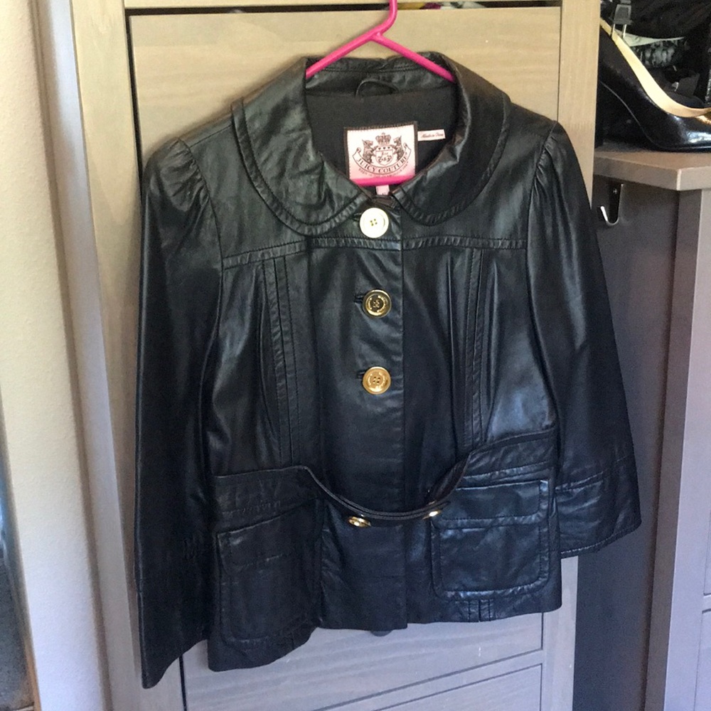 Juicy Couture Cropped Leather Jacket